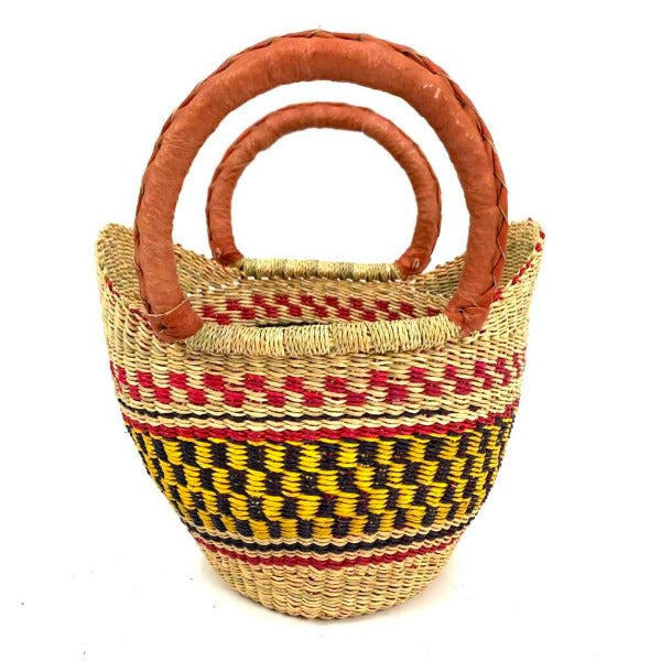 Bolga Basket Mini Shopper Colour (will vary)