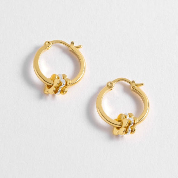 Estella Bartlett Multi Flower Hoop Earrings Gold Plated