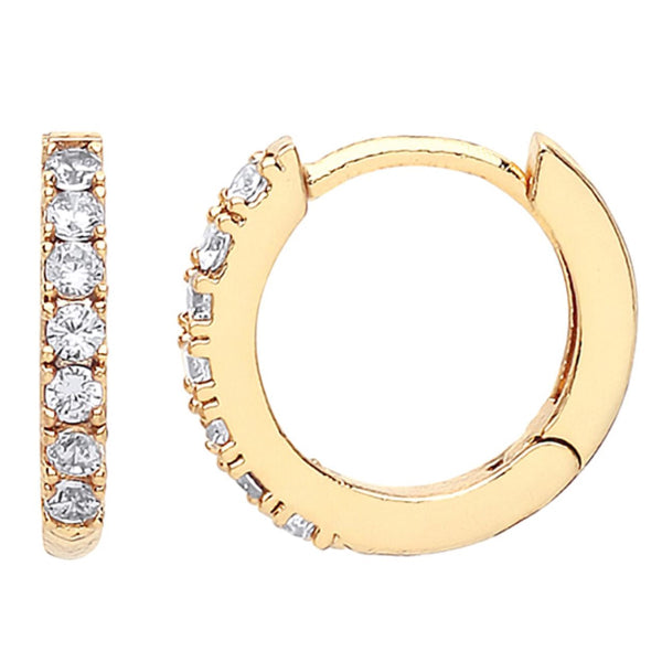 Estella Bartlett Pave Set Hoop Earrings With White Cz Gold Plated