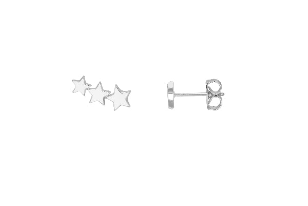 Estella Bartlett Trio Star Ear Studs Silver Plated