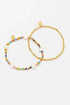 Estella Bartlett Two Pack Bracelets Gold And Multi Beads Gold Plated