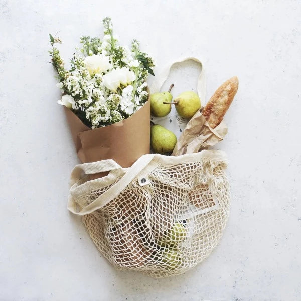 Ever Eco Cotton Reusable Net Tote Bag – Long Handle