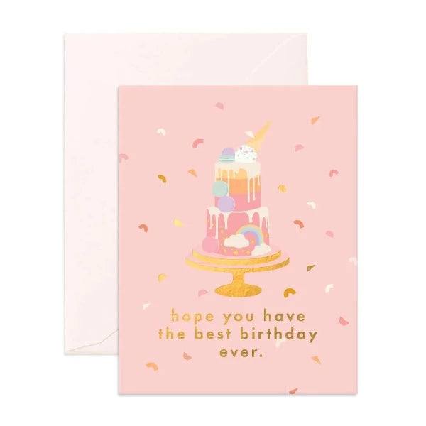 Fox &amp; Fallow Best Birthday Cake Greeting Card