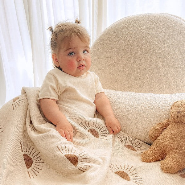 Fox & Fallow Suns Coffee Reversable Blanket