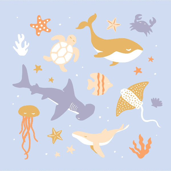 Fox & Fallow Ocean Creatures Blanket
