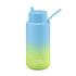 Frank Freen 34oz Ceramic Reusable Bottle Straw Lid Gradient Sky Blue / Pistachio Green