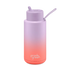 Frank Green 34oz Ceramic Reusable Bottle Straw Lid Gradient Lilac Haze Living Coral