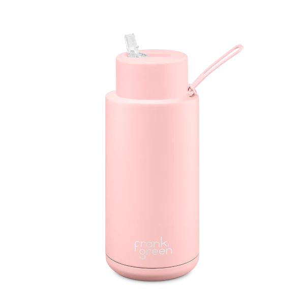 Frank Green 34oz Stainless Steel Ceramic Bottle with Straw Lid Blush