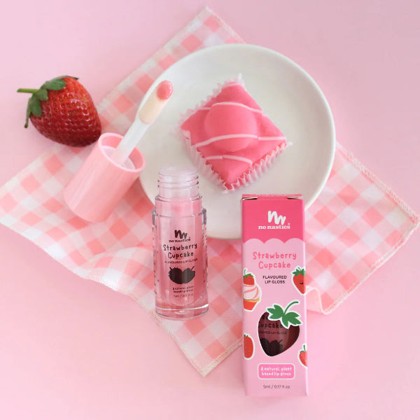 No Nasties Kids All Natural Strawberry Cupcake Lip Gloss 5ml