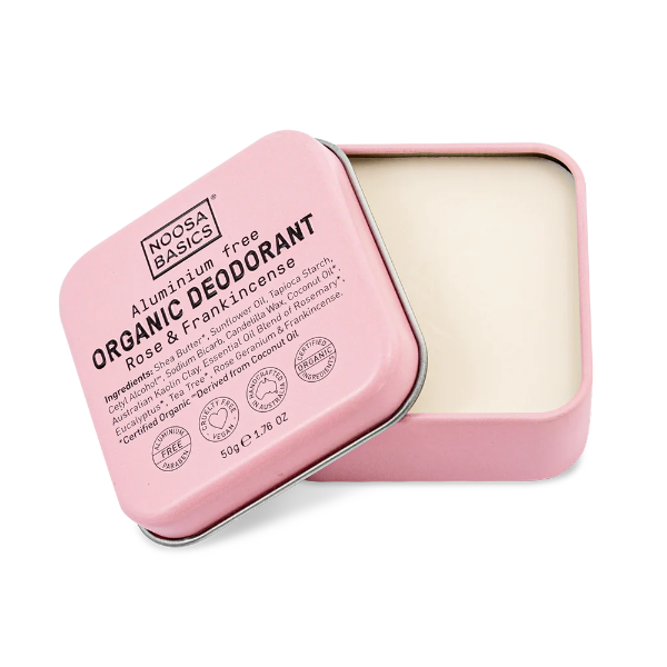 Noosa Basics Deodorant Cream in Tin Rose & Frankincense 50g