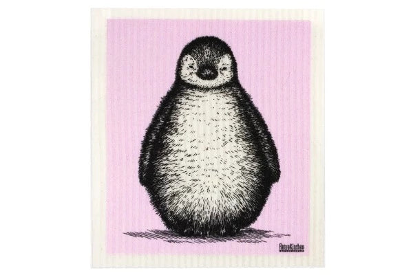 RETRO KITCHEN 100% Biodegradable Dishcloth - Penguin