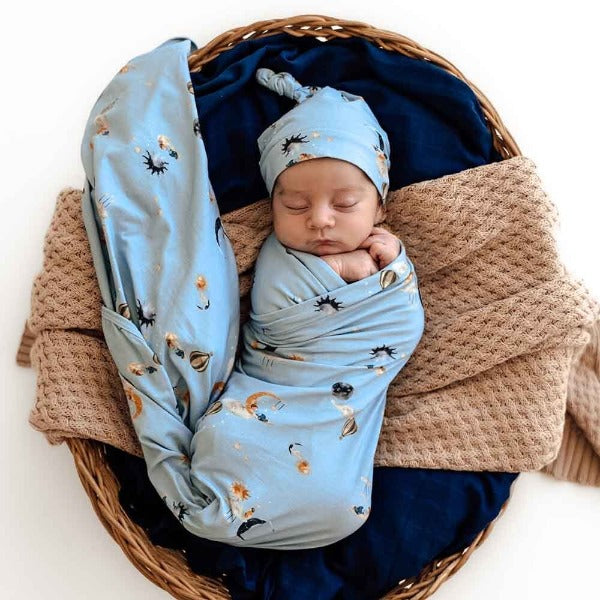 Snuggle Hunny Kids Baby Jersey Wrap &amp; Beanie Set Dream