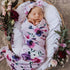 Snuggle Hunny Kids Baby Jersey Wrap & Topknot Set Floral Kiss