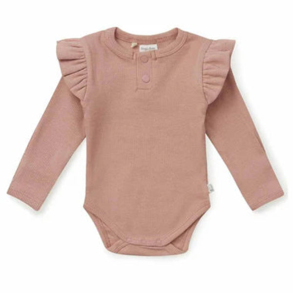 Snuggle Hunny Kids Clothing Rose Long Sleeve Bodysuit 6-12 Months (0)
