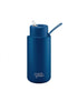Frank Green 34oz Stainless Steel Ceramic Bottle with Straw Lid Deep Ocean