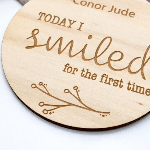 One Chew Three Baby Milestone Plaques Developmental (ie first word, smiled, first steps) x 9