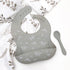 One Chew Three Silicone Catch Bib & Spoon Set Limited Christmas Edition Silver Sage