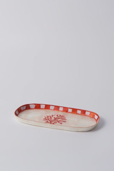 Jones & Co Atlantic Coral Tray Red