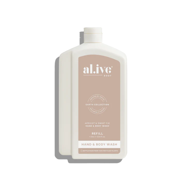 Al.ive Body 1 litre  Apricot &amp; Sweet Fig Hand &amp; Body Wash Refill