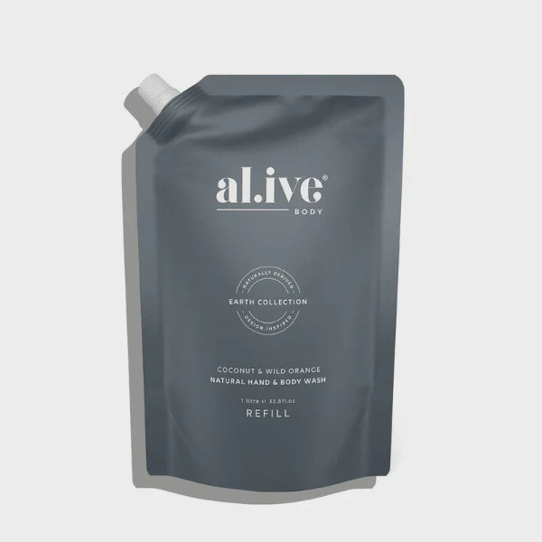 Al.ive Body 1 litre Coconut &amp; Wild Orange Hand &amp; Body Wash Refill