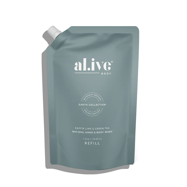 Al.ive Body 1 litre Kaffir Lime &amp; Green Tea Hand &amp; Body Wash Refill