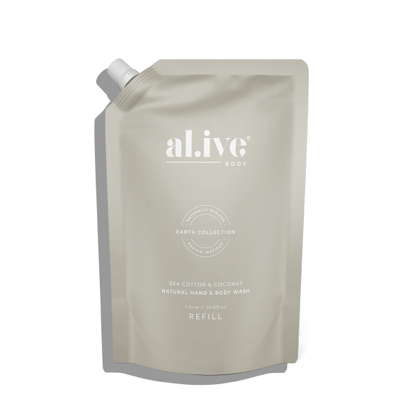 Al.ive Body 1 litre Sea Cotton &amp; Coconut Hand &amp; Body Wash Refill