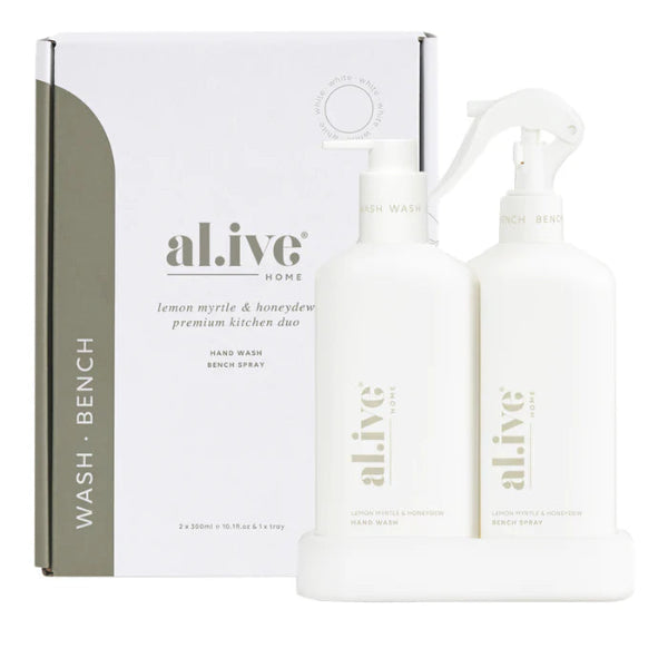 Al.ive Body Lemon Myrtle &amp; Honeydew Hand Wash &amp; Bench Spray Kitchen Duo