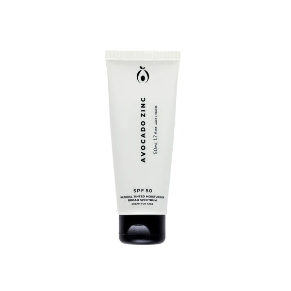 Avocado Zinc SPF 50 Natural Tinted Moisturiser Sunscreen Light 50ml