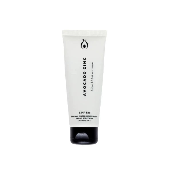 Avocado Zinc SPF 50 Natural Tinted Moisturiser Sunscreen Medium-Dark 50ml