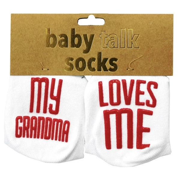 Baby Talk  Cotton Socks - My Grandma Loves Me