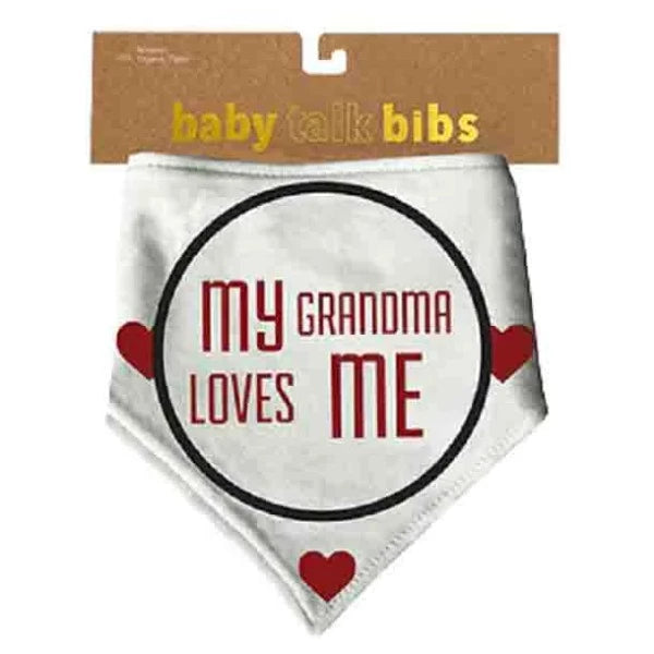 Baby Talk Organic Cotton Bib - My Grandma Loves Me