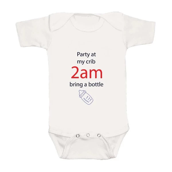 Baby Talk Organic Cotton Onesie - Party At My Crib 2am