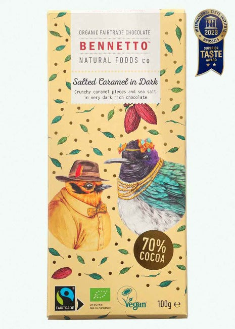 Bennetto Organic Dark Chocolate Salted Caramel In Dark