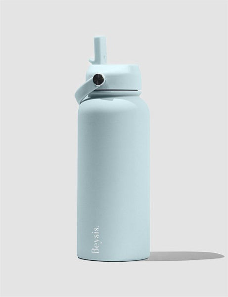 Beysis Water Bottle with Straw 900ml Powder Blue