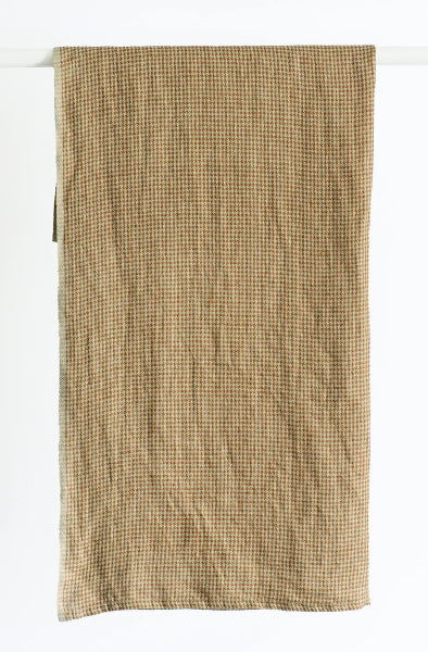 Bianca Lorenne 100% linen Tea Towel Sepia Houndstooth