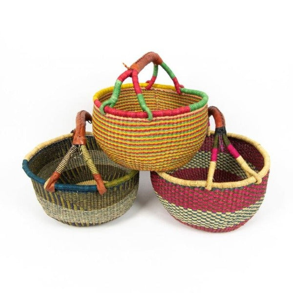 Bolga Basket Large Round Colour