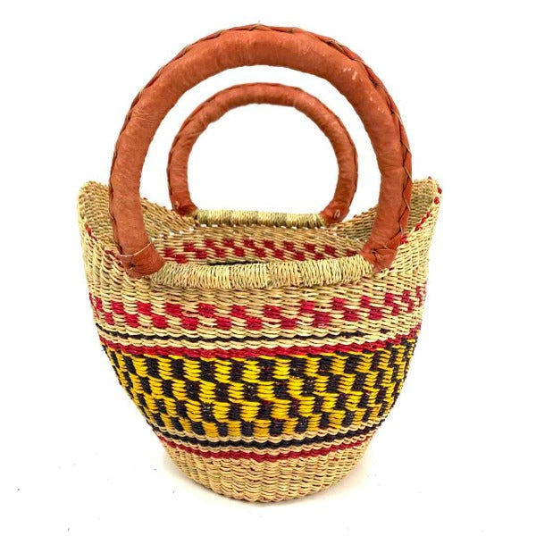 Bolga Basket Mini Shopper Colour (will vary)