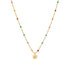 Estella Bartlett Cz Pendant Rainbow Beaded Necklace Gold Plated