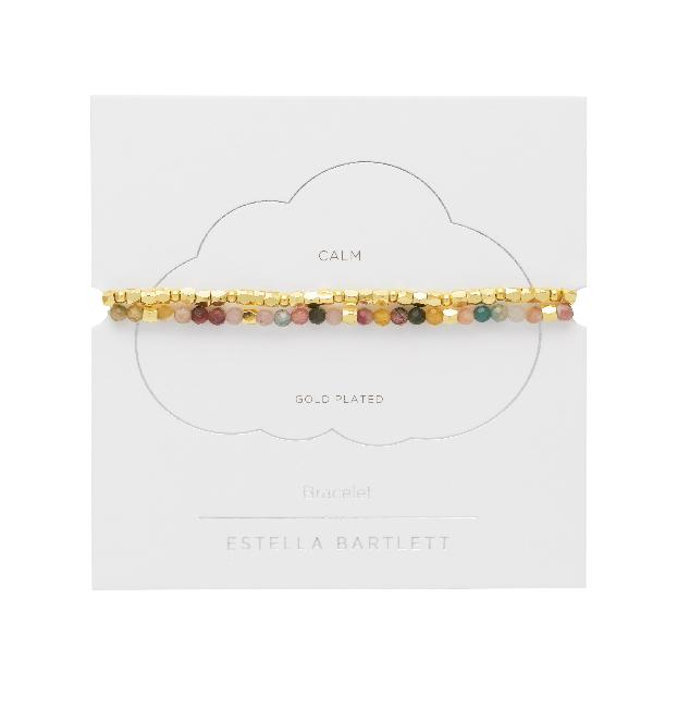 Estella Bartlett Coco Bead And Tourmaline Double Bracelet Gold Plated