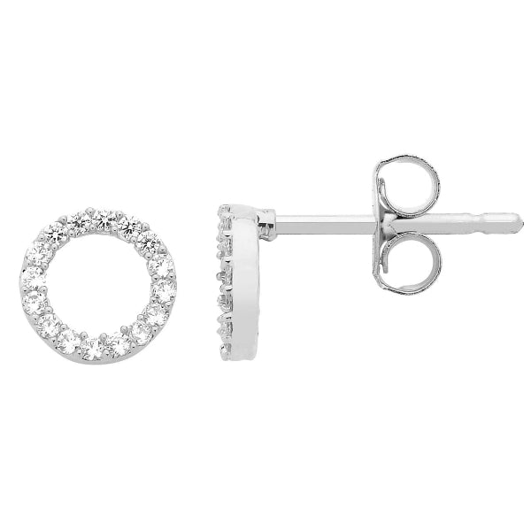 Estella Bartlett Cz Circle Earrings Silver Plated