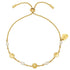 Estella Bartlett Flower Pearl Hammered Disc Bracelet
