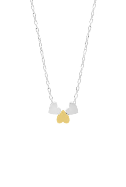Estella Bartlett Trio Heart Bead Necklace Silver