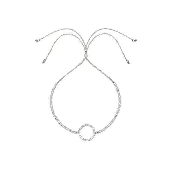 Estella Bartlett White Cz Circle Louise Bracelet Silver Plated