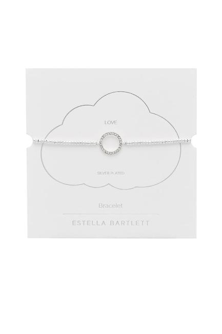 Estella Bartlett White Cz Circle Louise Bracelet Silver Plated