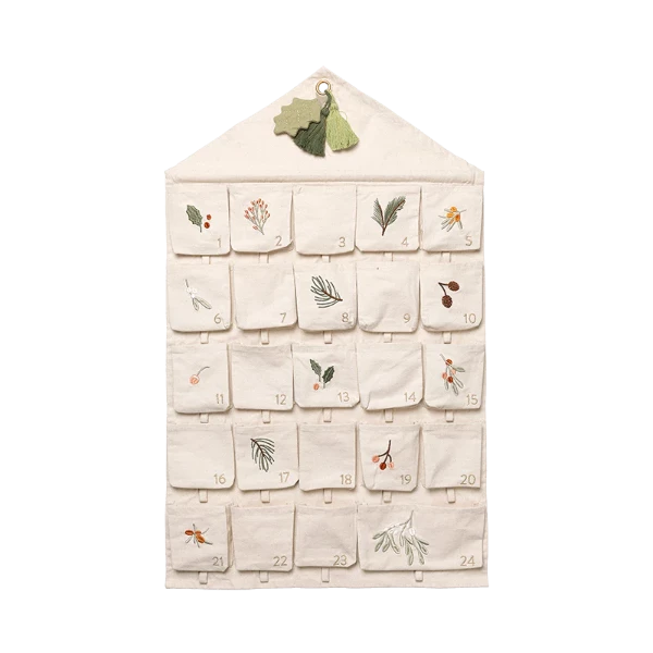 Fabelab Advent Wall Calendar Yule Greens Embroidery