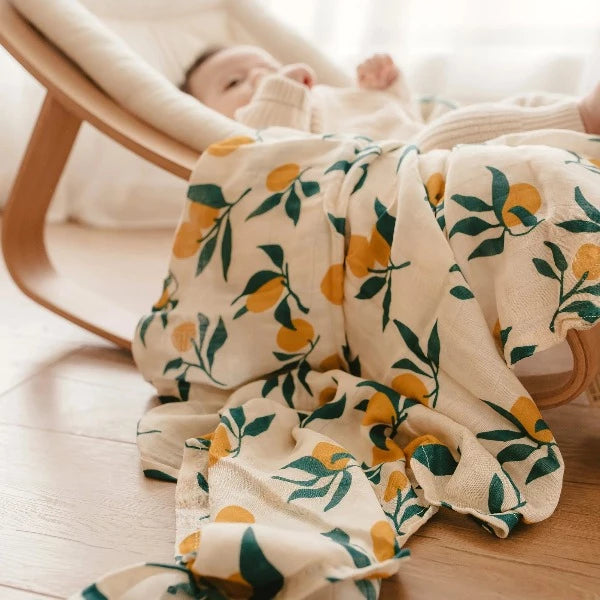 Fox & Fallow Organic Muslin Wrap Lemons