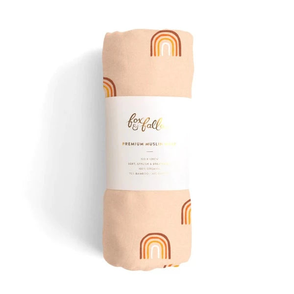 Fox & Fallow Organic Muslin Wrap Rainbows
