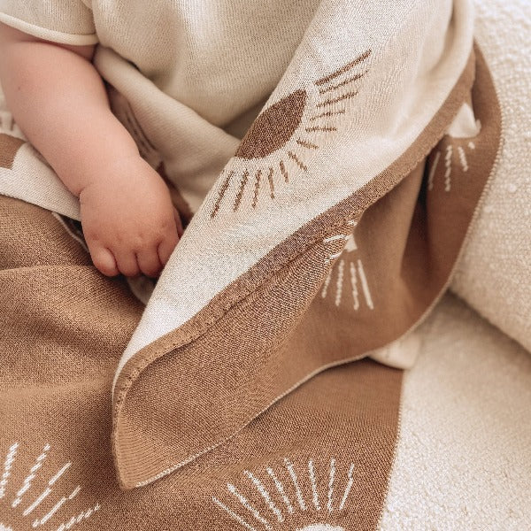Fox & Fallow Suns Coffee Reversable Blanket