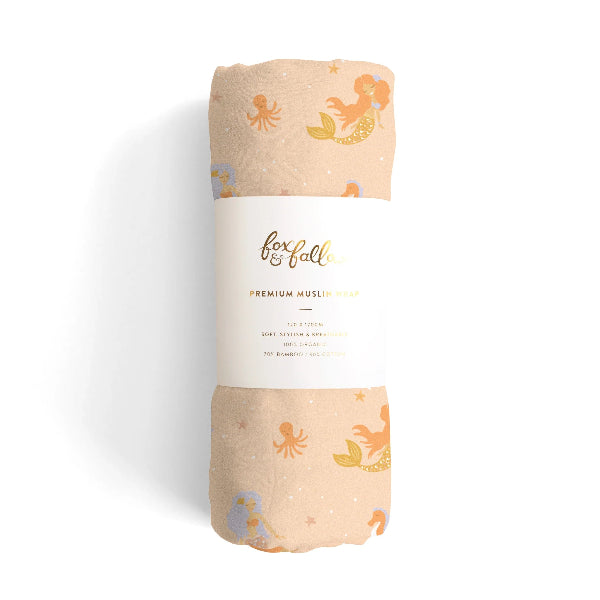 Fox & Fallow Organic Muslin Wrap Mermaids