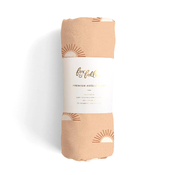 Fox & Fallow Organic Muslin Wrap Suns Coffee